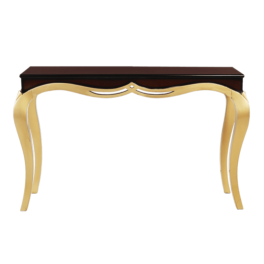 Artoric Solid Wood Console Table (Gold, Brown)