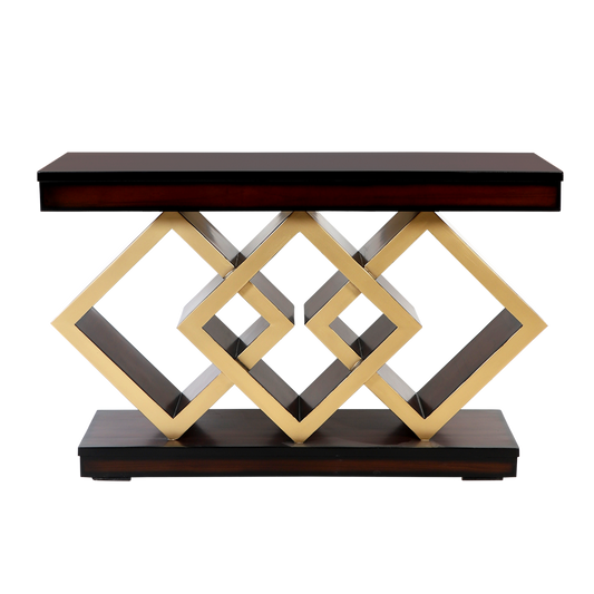 Elite Solid Wood Console Table (Black Gold)