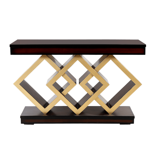 Elite Solid Wood Console Table (Black Gold)