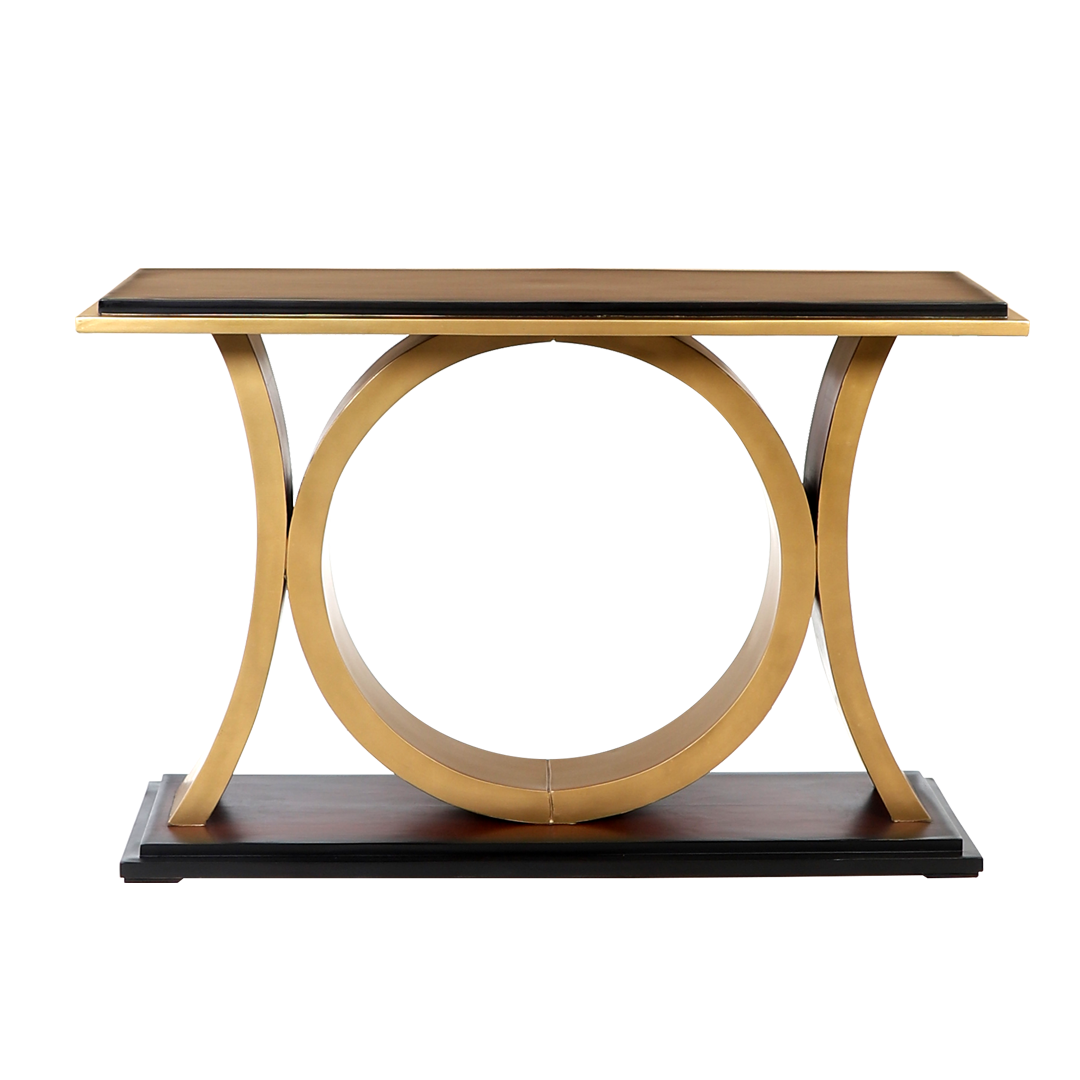 Hele Solid Wood Console Table (Black Gold)