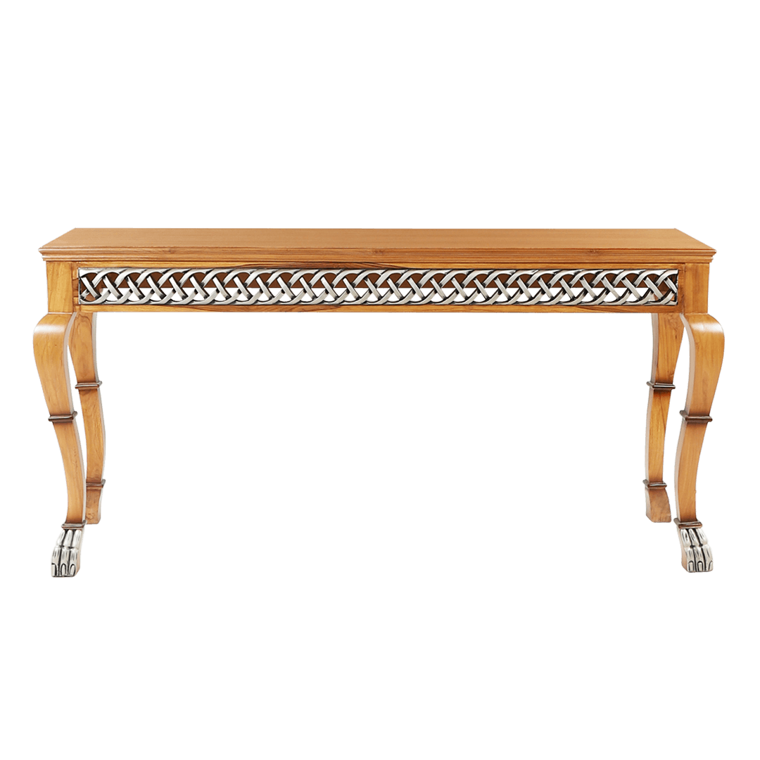 Lustrous Solid Wood Console Table (Teak)