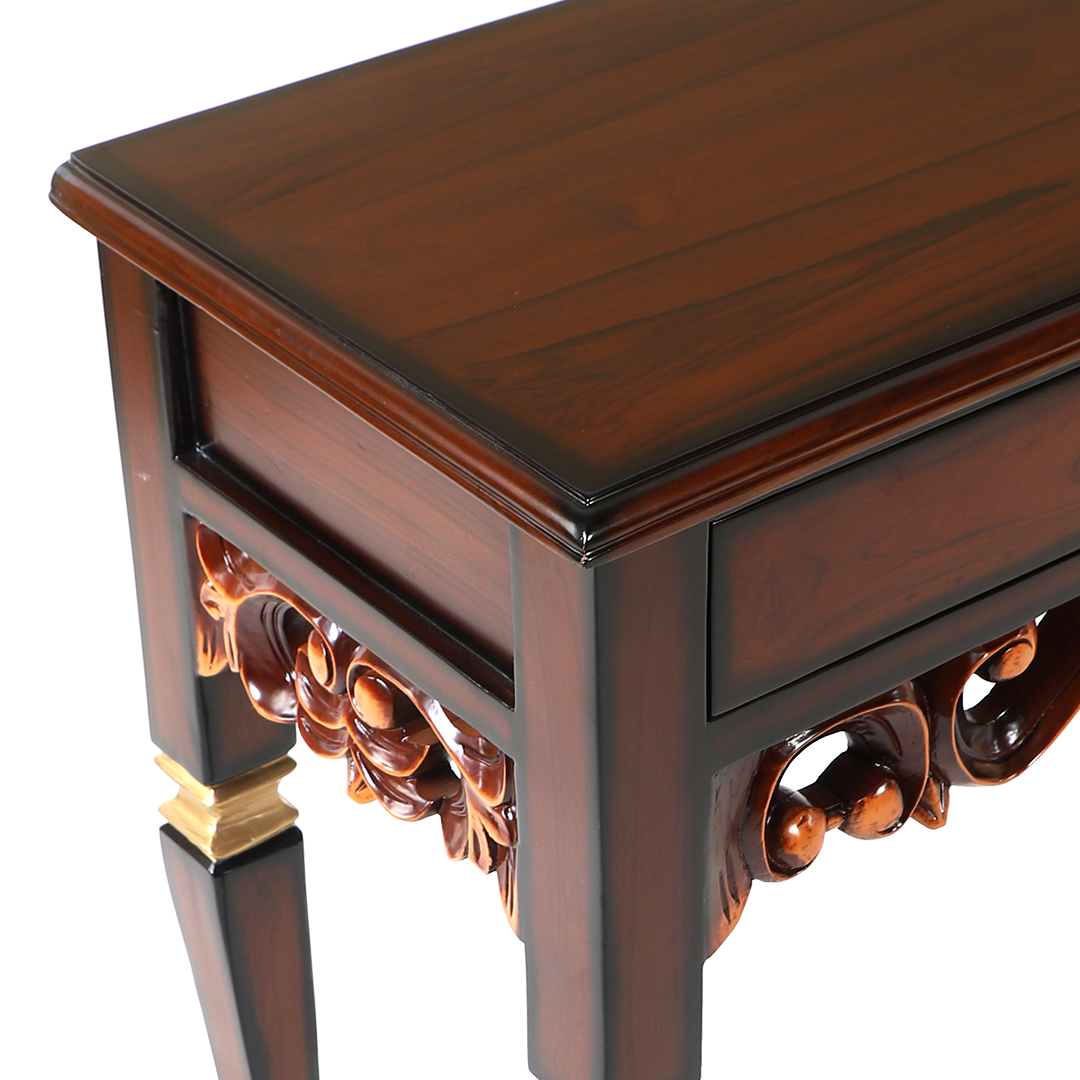 Dignify Solid Wood Console Table (Brown Gold)