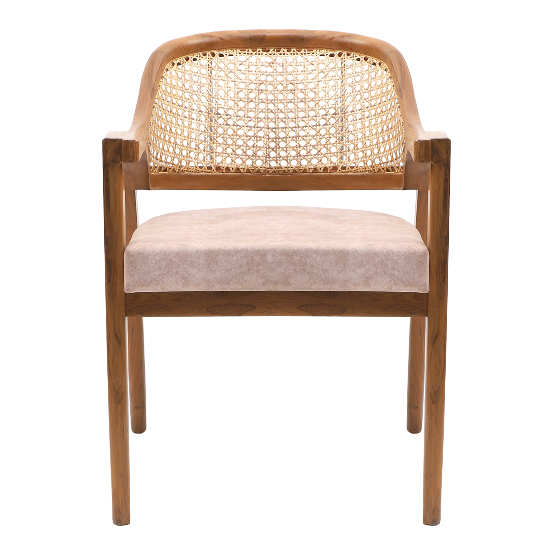 Bemla Teak Wood Arm Chair (Teak Beige)