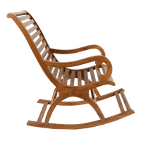 Boston Teak Wood Rocking Chair in Mahogany color side view