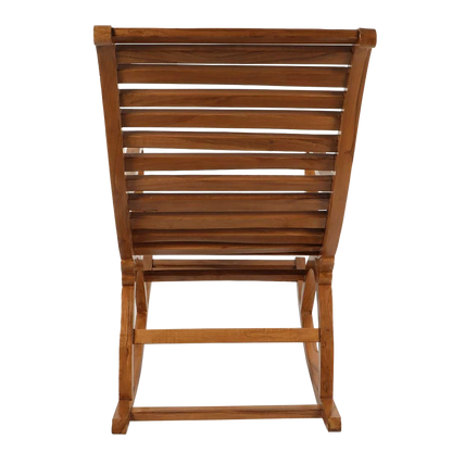 Boston Teak Wood Rocking Chair in Mahogany color back view