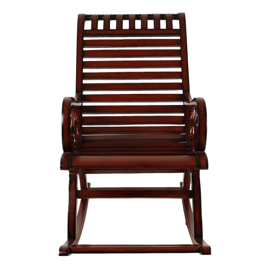 Colorodo Wooden Rocking Chair for Living Room (Brown)