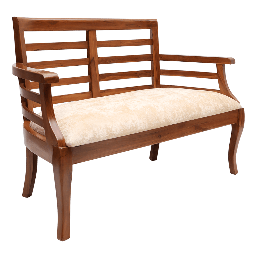Carile Solid Wood Love Sofa (Teak)