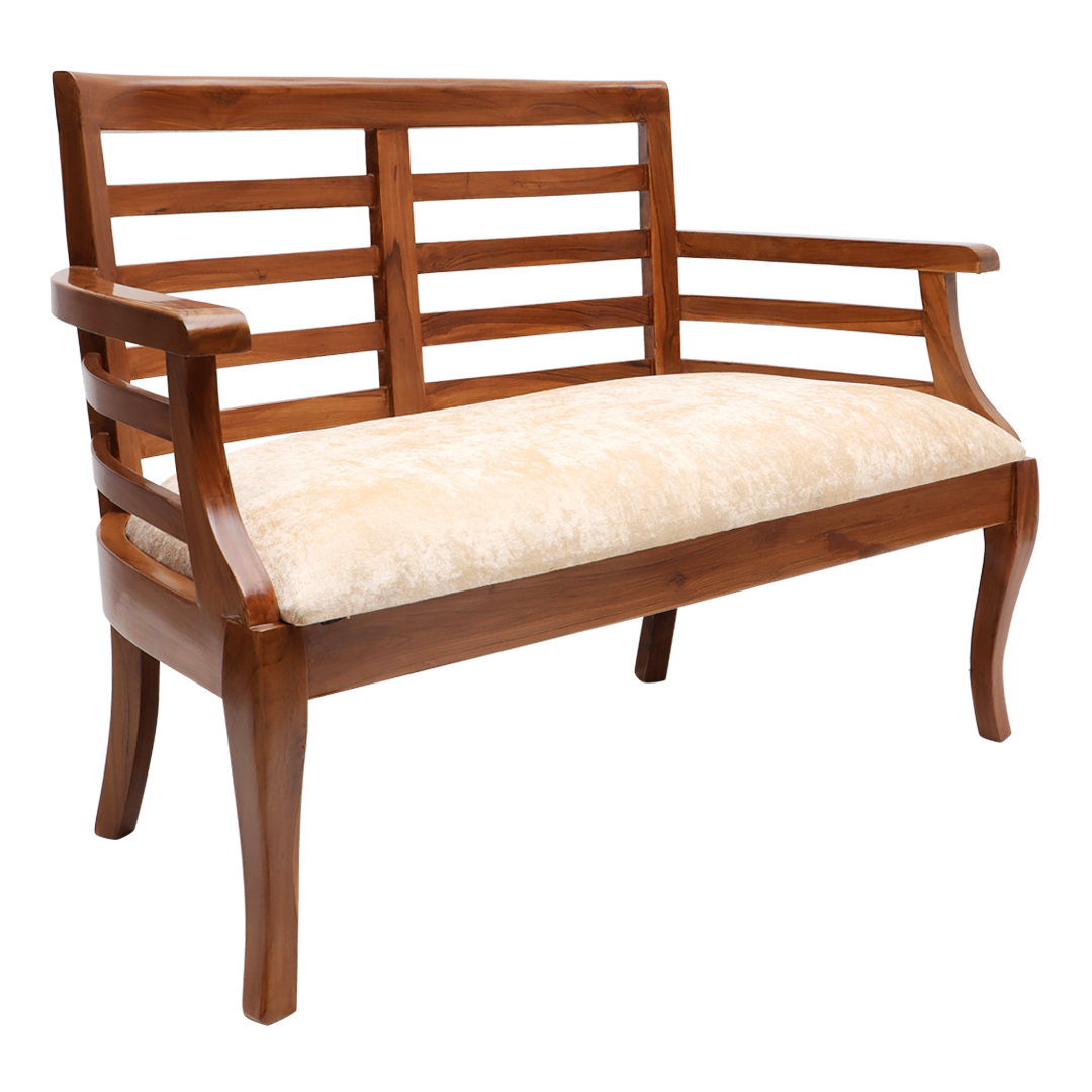 Carile Solid Wood Love Sofa (Teak)