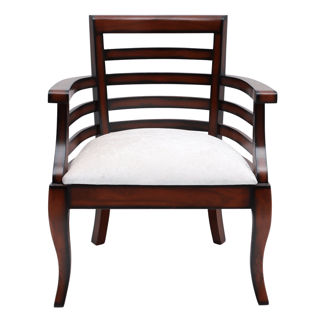 Toledo Teak Wood Arm Chair (Brown Silver)