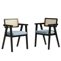 Images of Petal Teak Wood Arm Chair (Brown Grey)