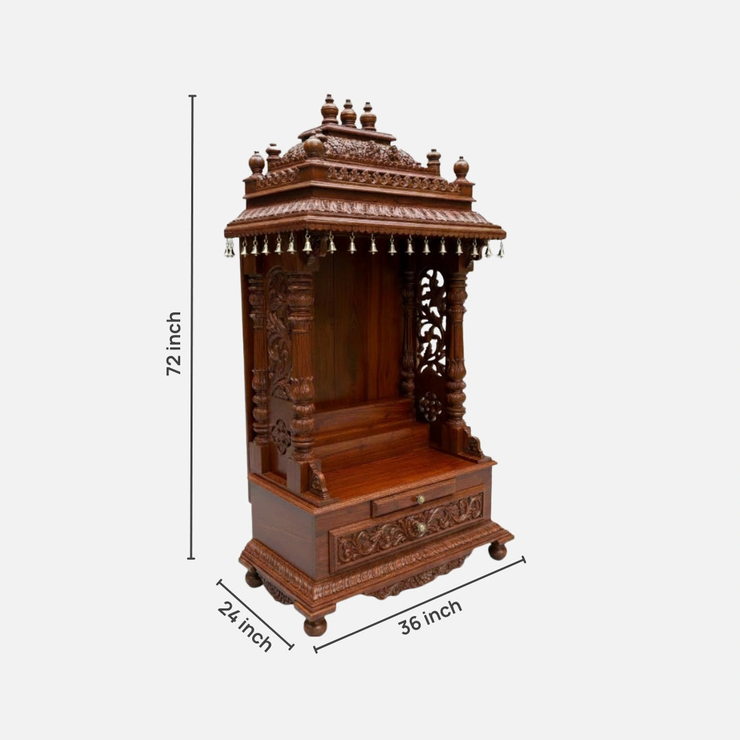 Ishanika Teak Wood Mandap (Teak) dimensions 