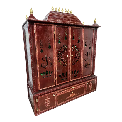Ishta Teak Wood Mandir (Cherry) Side angle