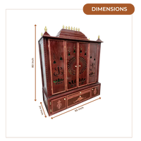 Ishta Teak Wood Mandir (Cherry) dimensions 