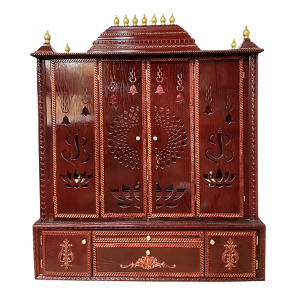Ishta Teak Wood Mandir (Cherry) front view