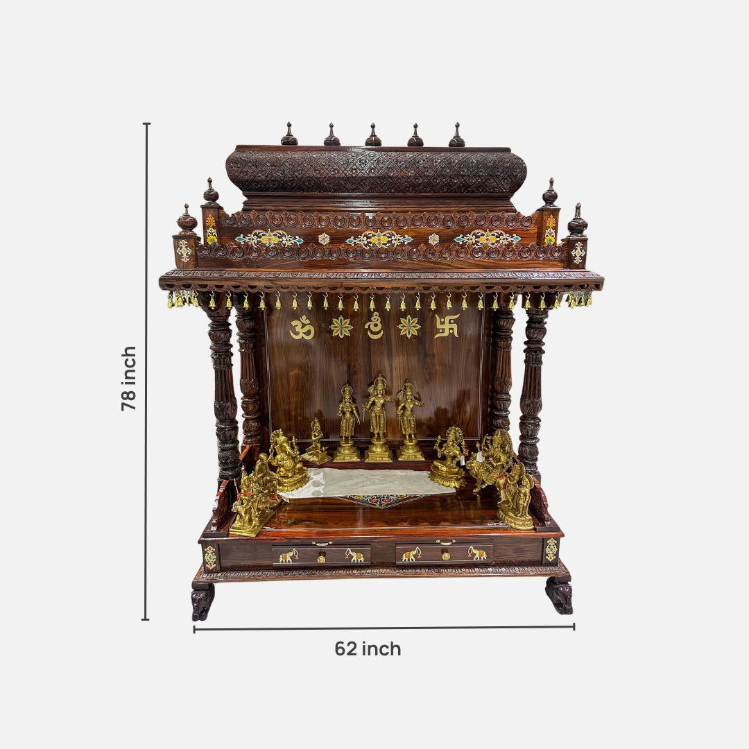 Jagadish Teak Wood Mandap (Teak) dimensions 
