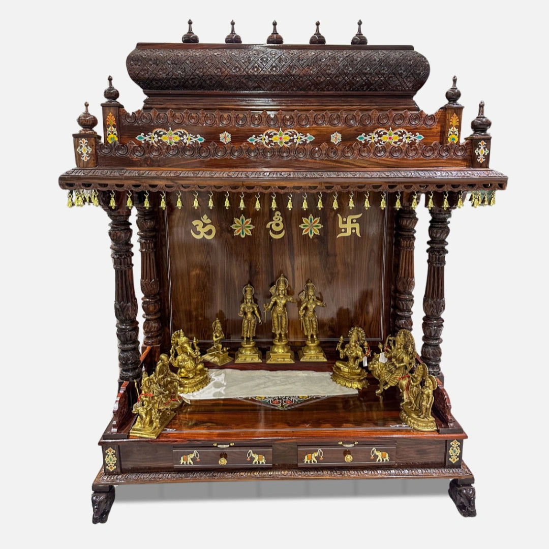 Jagadish Teak Wood Mandap (Teak) front view 
