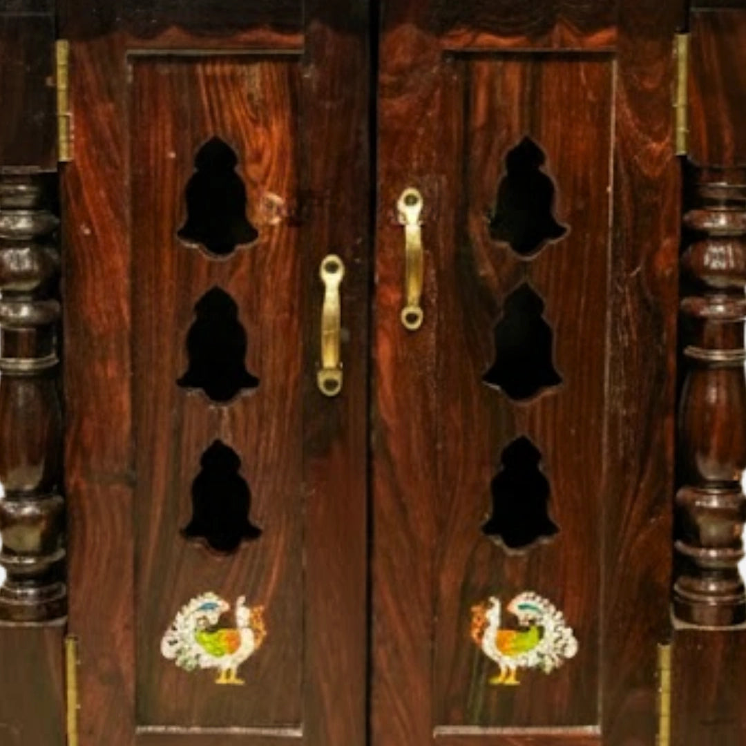 Jagannath Teak Wood Mandir (Brown)zoom view 