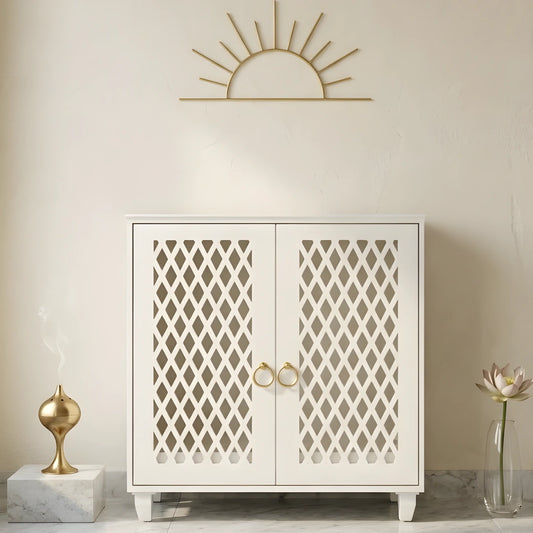 Jeevan Teak Wood Mandir (White) lifestyle view 