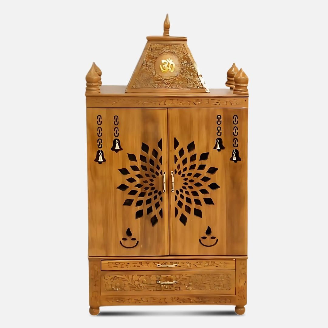Kailasa Teak Wood Mandir Teak with Door