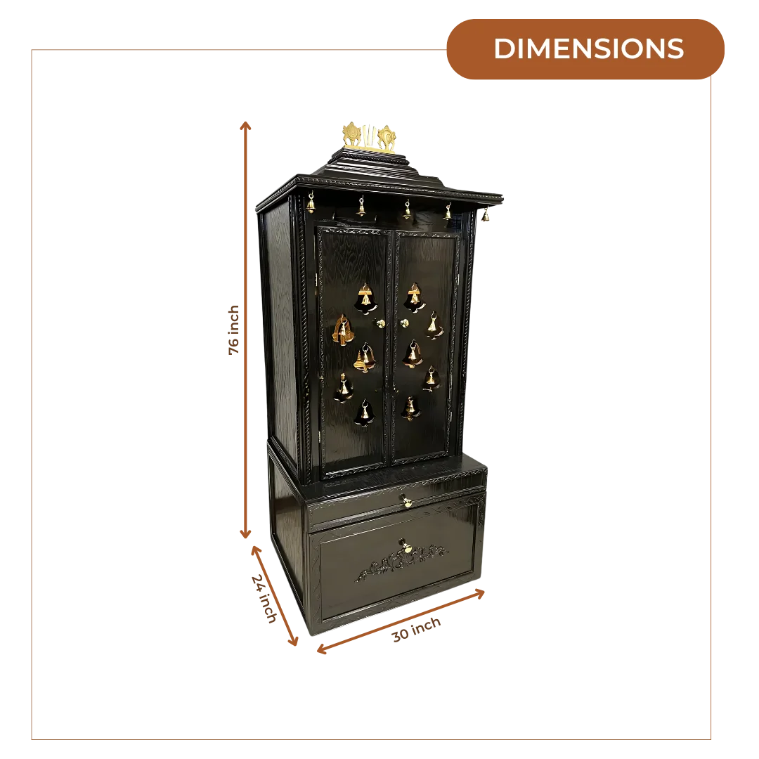 Kalyaan Teak Wood Mandap (Ebony) dimensions