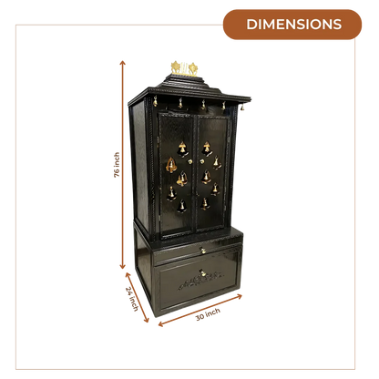Kalyaan Teak Wood Mandap (Ebony) dimensions