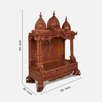  Kamal Teak Wood Mandap (Brown) dimensions 