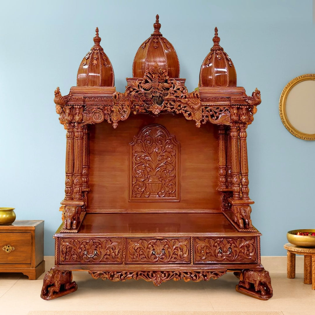 Kamal Teak Wood Mandap (Brown) lifestyle view 