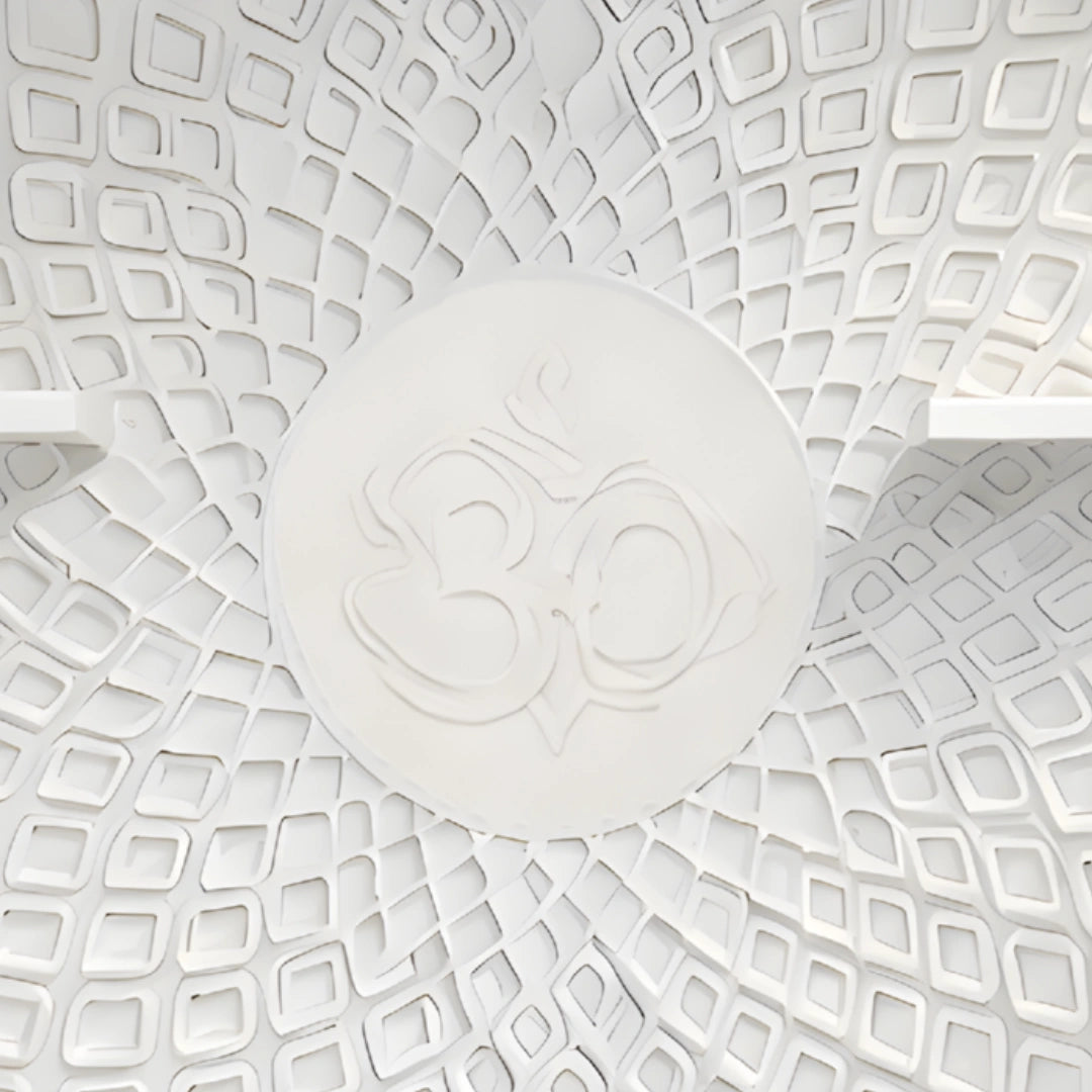 Kamalika Wooden Corian Mandir (White) zoom view 