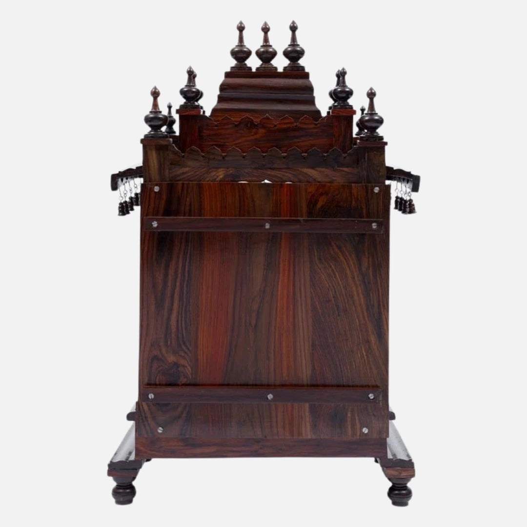 Kamalini Teak Wood Mandir (Brown)back view 