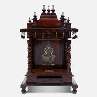 Kamalini Teak Wood Mandir (Brown) front view 