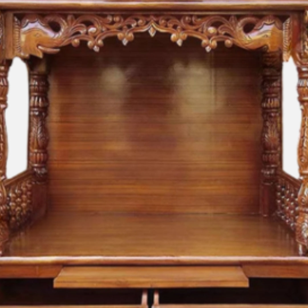 Kamaljyot Teak Wood Mandir (Teak) close view