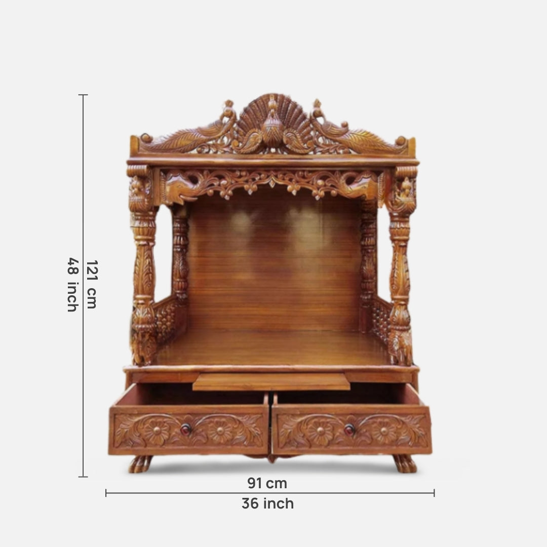 Kamaljyot Teak Wood Mandir (Teak) dimensions 