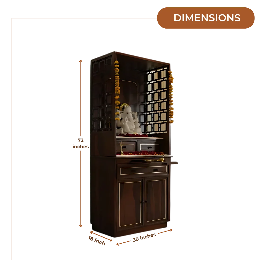 Kanaka Sheeshan Wood Mandap (Teak) Dimensions