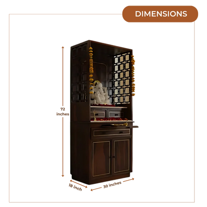 Kanaka Sheeshan Wood Mandap (Teak) Dimensions