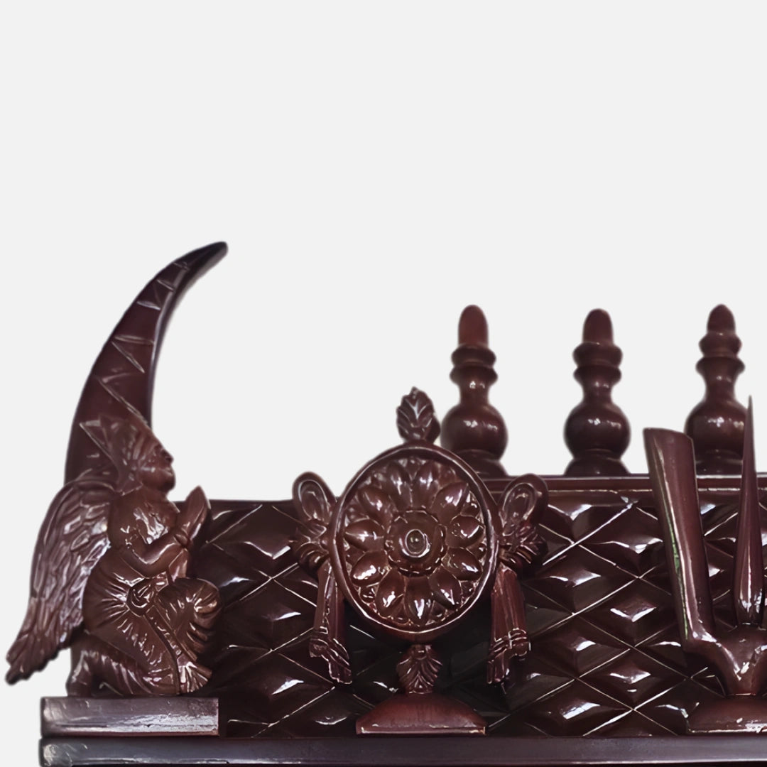 Kanish Teak Wood Mandap (Brown) carving
