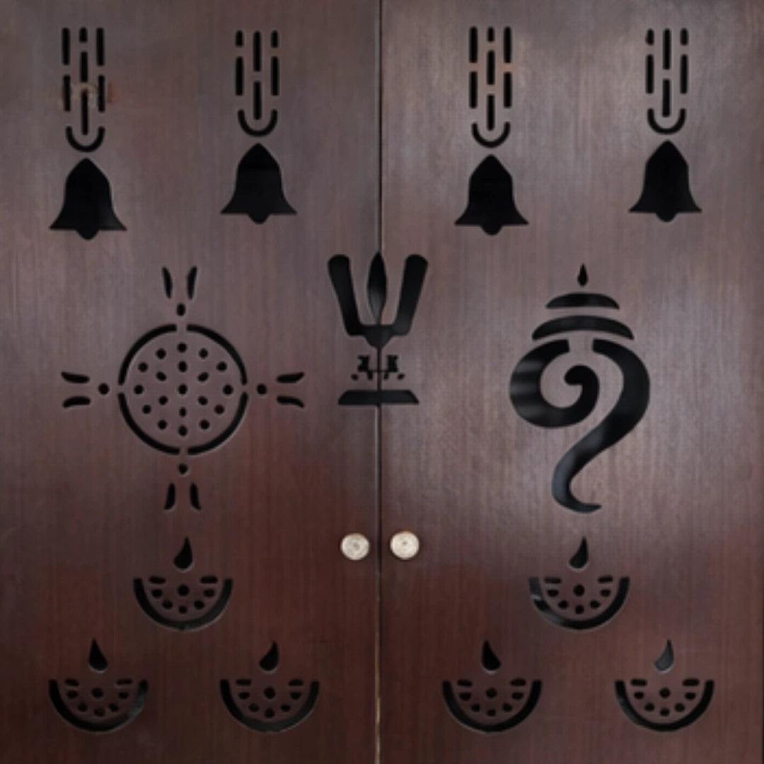 Kanish Teak Wood Mandap (Brown) door design 