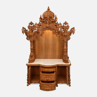 Kapali Teak Wood Mandap (Teak) open drawers 