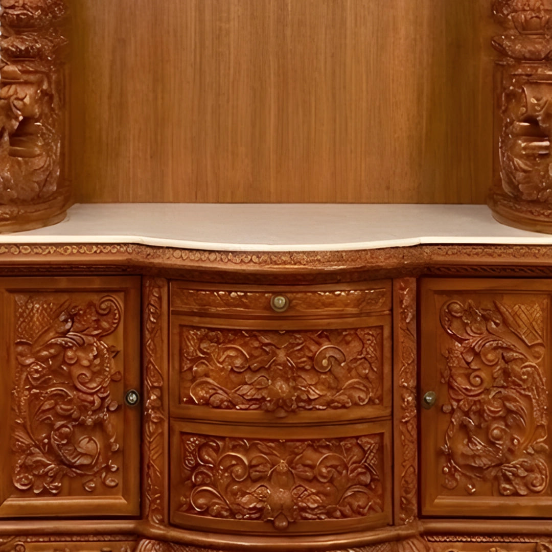 Kapali Teak Wood Mandap (Teak) pooja area space