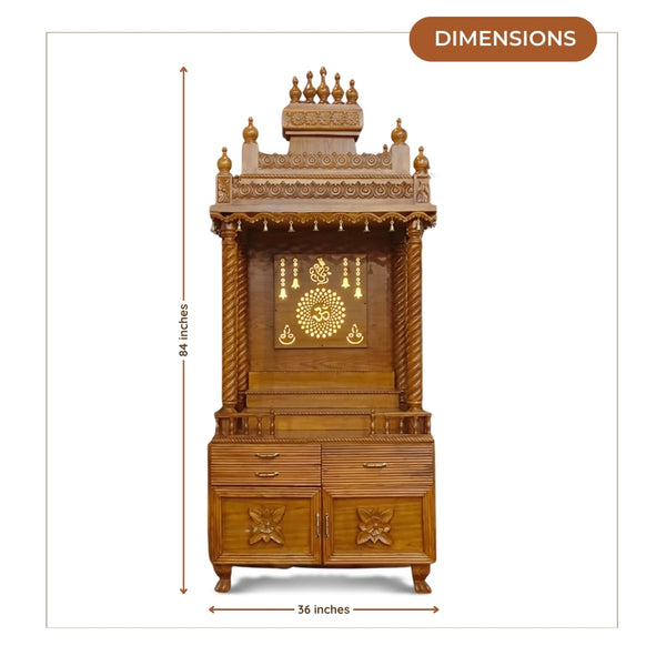 Karuna Teak Wood Mandap (Teak)dimensions 