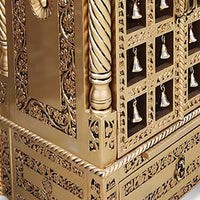 Karunesh Teak Wood Mandir (Gold) close view 