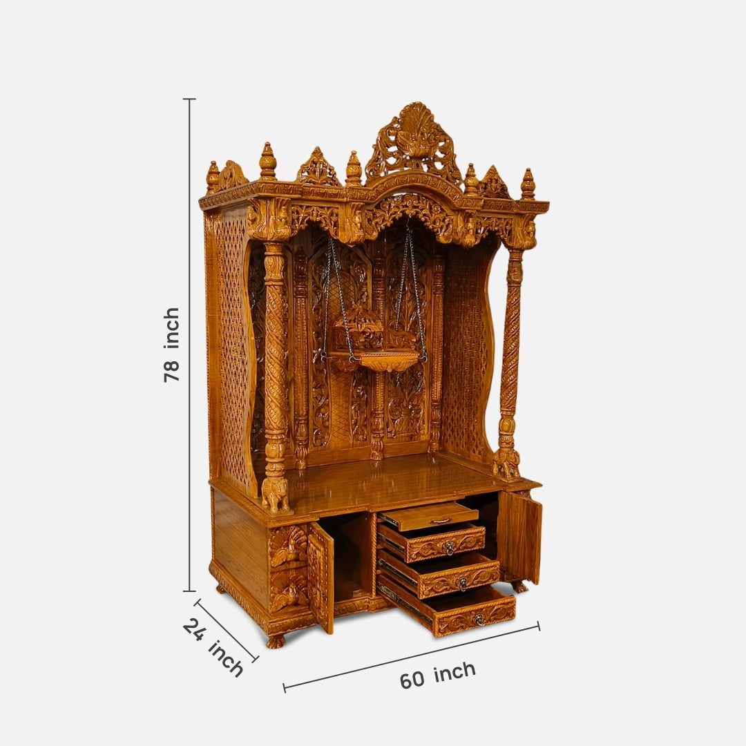  Kedaram Teak Wood Mandap (Teak) dimensions  