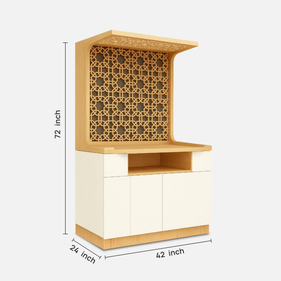  Keertana Teak Wood Mandap (White)  dimensions