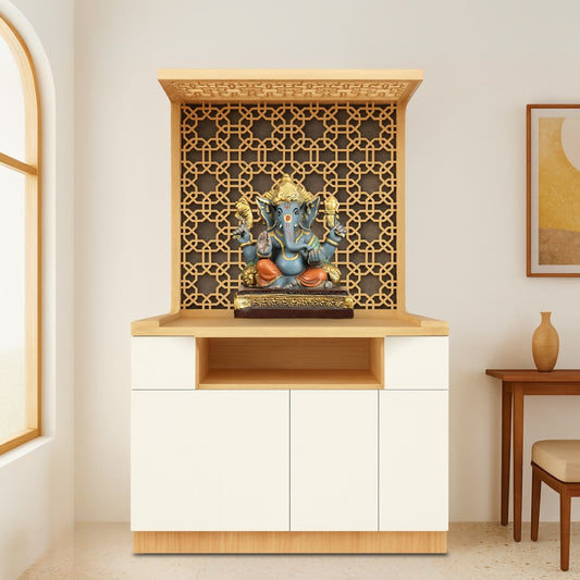  Keertana Teak Wood Mandap (White)  lifestyle view 