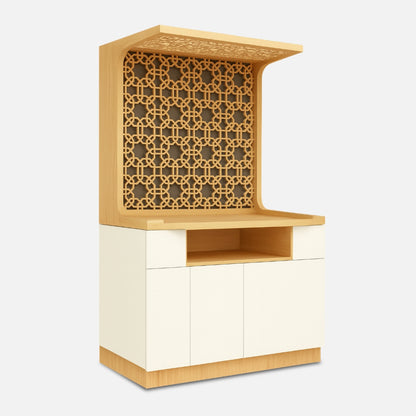 Keertana Teak Wood Mandap (White) side angle