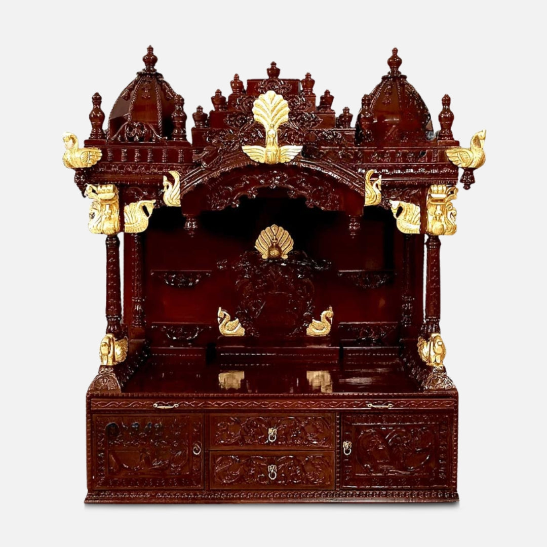 Kesar Teak Wood Mandap (Cherry) front view 