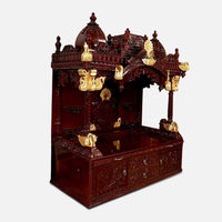 Kesar Teak Wood Mandap (Cherry) side  angle 