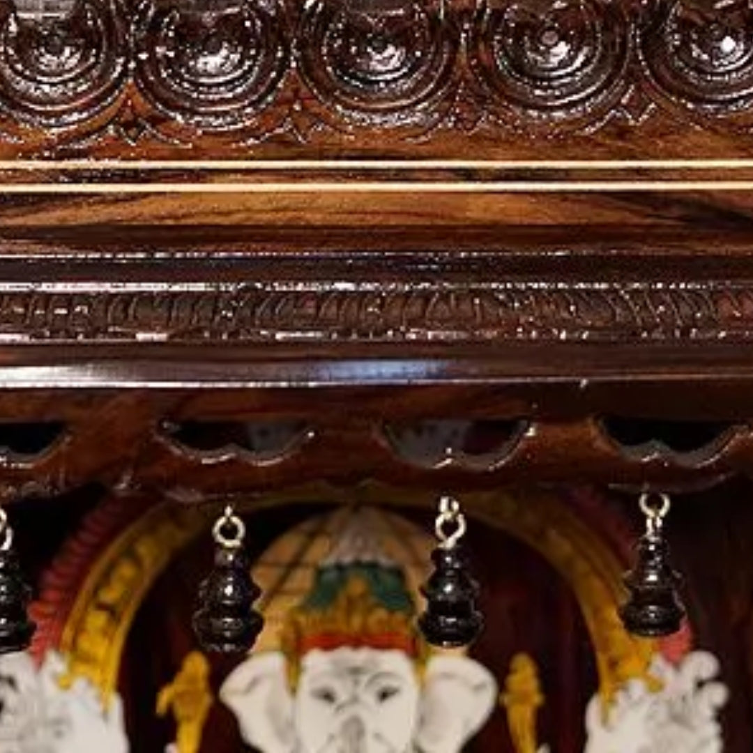 Kesari Teak Wood Mandir (Brown) zoom view