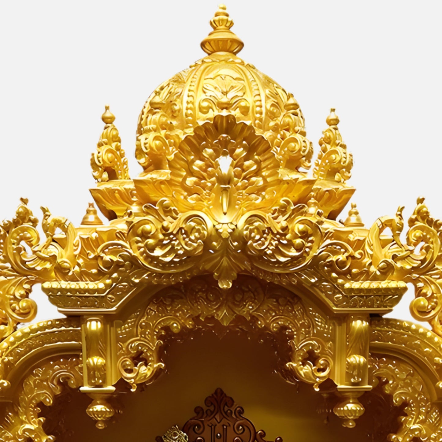 Kiran Teak Wood Mandap (Gold) dome view 