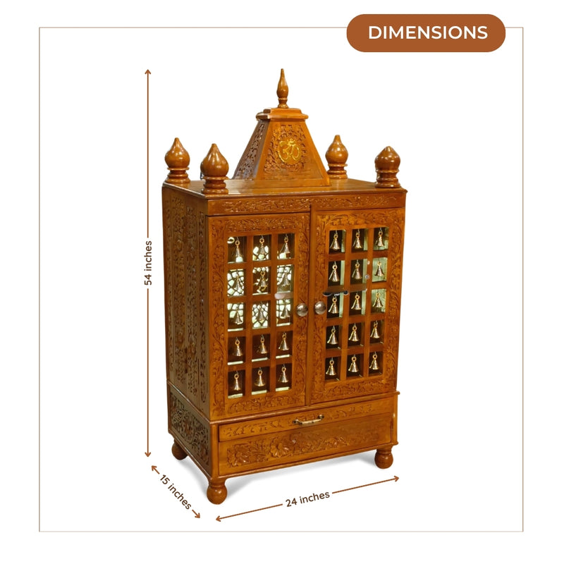  Krittika Teak Wood Mandir (Teak) dimensions 