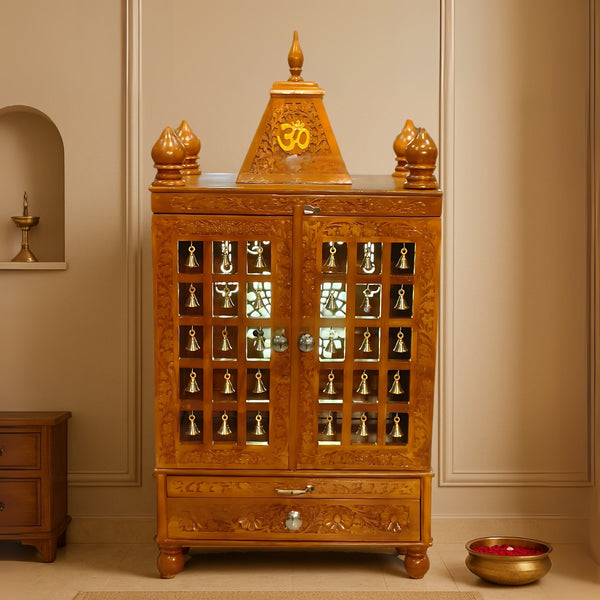 Krittika Teak Wood Mandir (Teak) lifestyle view